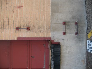 tan brick warehouse loading dock details